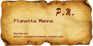 Planetta Manna névjegykártya